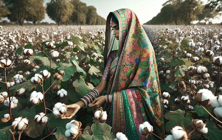 India organic cotton field